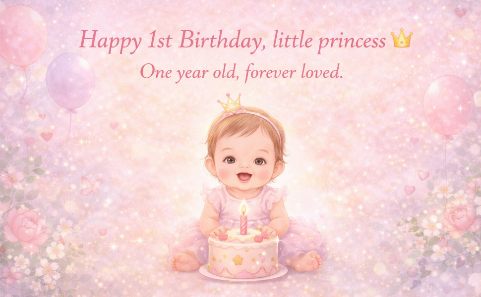 one year 1st birthday wishes baby girl


