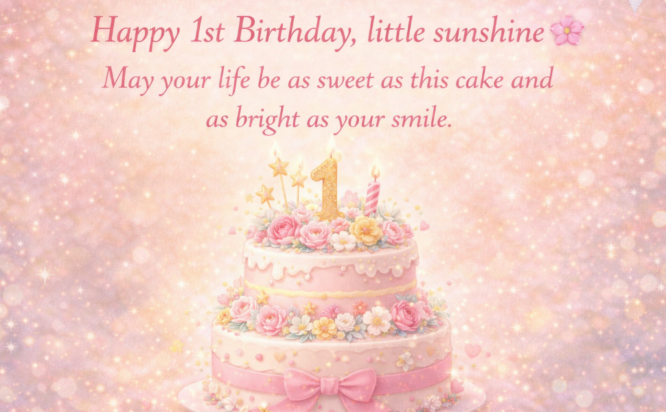 one year 1st birthday wishes baby girl

